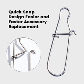 BBBF 100pcs Stainless Steel Duo Lock Snap - Premium Swivel Snap for Big Fish, Quick Change Fishing Snap Swivels & Snaps Tackle for Enhanced Lure Fishing (5#66.12lb-100pcs)