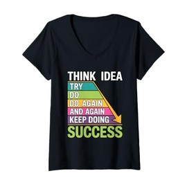 Womens Mindset Motivation Quote for Success and Daily Inspiration V-Neck T-Shirt