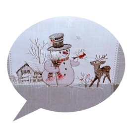 Tablecloth 85 x 85 cm Embroidery "Snowman" Grey White Silver Christmas Tablecloth Christmas Decoration Table Decoration