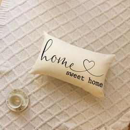 Ogiselestyle Home Sweet Home Farmhouse Throw Pillow Cover, 12 x 20 Inch Farmhouse Cushion Case Decoration for Sofa Couch