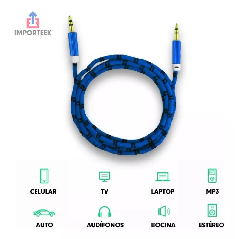Importeek 20pz Cable Auxiliar 3.5mm Jack Audio Audifonos Bocinas