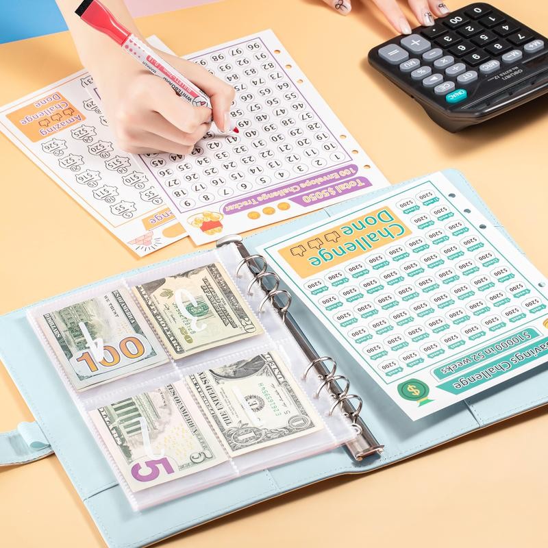 100 Envelope Money Saving Challenge Budget Binder with Cash Envelopes