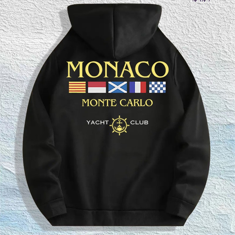 Monaco Yacht Club Graphic Hoodie 100% Cotton US Warehouse 7