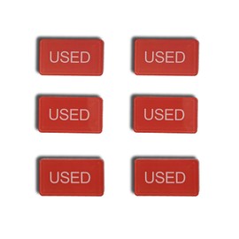 XILIWU USED Markers, 6 Pack Acrylic Competition Markers, 3.5x2cm, Thickness 3mm, Waterproof (USED(Red)