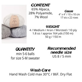 Drops Air Colour 14 Wool with Merino Wool and Baby Alpaca for Knitting or Crocheting