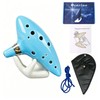 12 Hole Alto C Ceramic Ocarina – Handmade Blue Wind