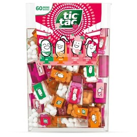 Tic Tacs Travels Mini Packs Individual Flavor Packets Large Spender Boxes with Mini Tic Tacs Packs (60 Mini Packs - Strawberry Sweet Strawberry Sour Mint Orange)