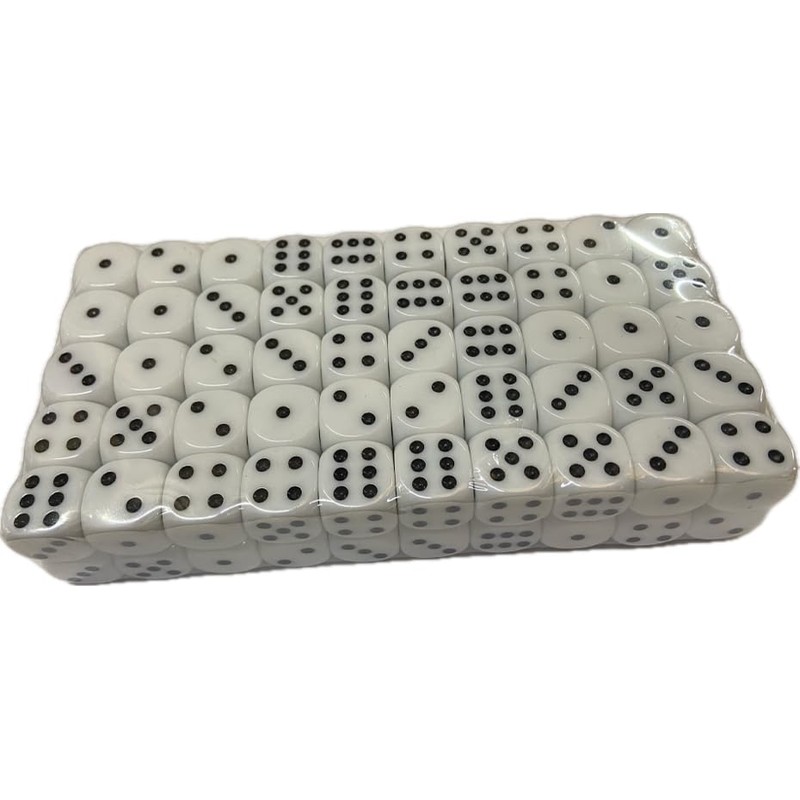100 x Large White 6 sided 19mm Dice/Craps