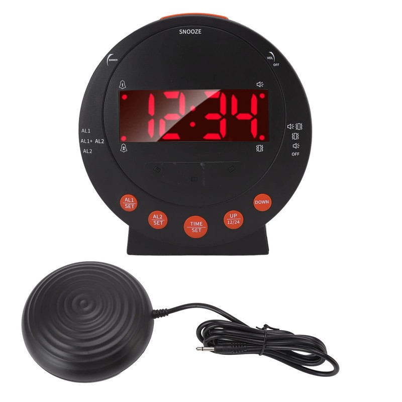 Extra Loud Alarm Clock, 113 Decibels, Red Flashing Light, Super