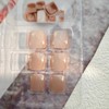 Glitter Press on Toenails Nude Fake Toenails Short Square False
