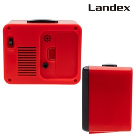 LANDEX Alarm Clock, Analog Clock with No Second Hand, Silent, Continuous Second Hand, Electronic Sound, Alarm Light, Snooze, Retro Black, Red, Asa Tour, Gift, Present
