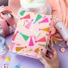 Yarcony Reversible Birthday Wrapping Paper Roll, Pink Gift Wrapping Paper,
