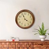 Old Oak 16-Inch Solid Wood Silent Non-Ticking Decorative Wall Clock