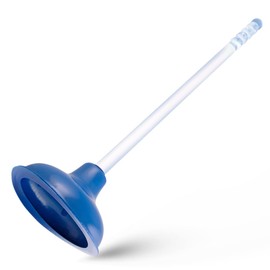 Supply Giant SU3226 Force Cup PVC Plunger, with 19” Clear Handle to Fix Clogged Sinks/Basins/Tubs