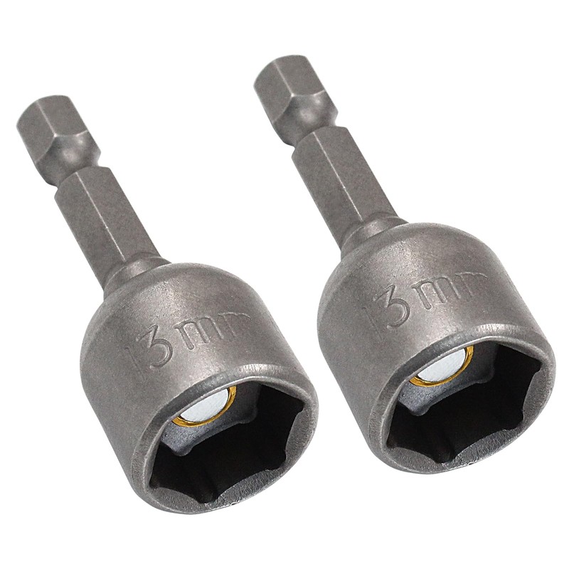 Hordion 2 Pcs Hex Nut Driver Bits 13mm, 1/4" Hex