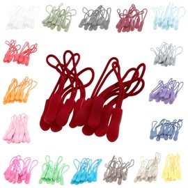 10 Zip Loops, 70 Colours, Zip Pendant, Zip Extension, Pull Pendant, Colour: Dark Red