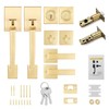 Haidms Gold Double Door Door Lock Set, Heavy Duty Double