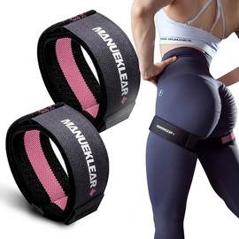 MANUEKLEAR Blood Flow Restriction Bands with Non Slip for Working Out to Occlusion Training, Exercise Glutes Occlusion Bands - Colour: Leg Pink