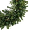 Pre-Lit Battery Operated Mossy Cashmere Pine Artificial Christmas Wreath -