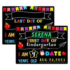 Fsaoor First Day of School Board Sign Double-Sided First and Last Day of School Chalkboard for Kids Boys Girls Back to School Board Sign School Sign 1st Day of School Chalkbard Sign Gifts Supplies