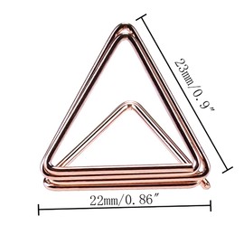 VOOKURA 20 pcs Place Card Holder, Heart-Shaped Triangle mixed Metal Wire Wedding Name Table,Picture Photo Card Clips, Used for Food Signs, Weddings, Parties(Glod,Rose Gold)