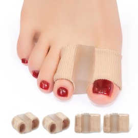 Zehenspreizer Hallux Valgus 4 Stück, Silikon Toe Separator mit 2 Schlaufen, Toe Spacer für Hallux Valgus Korrektur Frauen Männer