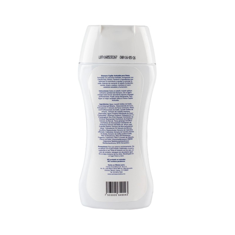 CARICIA AROMÁTICA — Shampoo Capilar Anticaída para Dama 250 ml