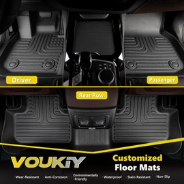VOUKIY Floor Mats & Backrest Mats & Cargo Liner for 2025 2024 2023 2022 2021 Kia Sorento Hybrid Car Mats Trunk Liner Trunk Mat Kia Sorento Hybrid All Weather Floor Mats Cargo Mat Accessories