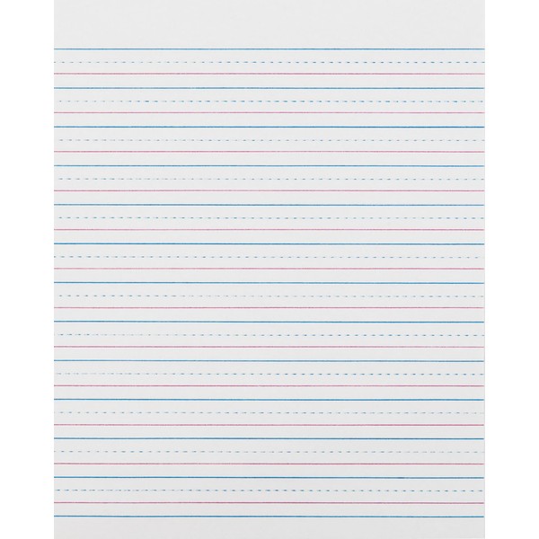 Zaner-Bloser Broken Midline Sulphite Paper, 500 Sheet, Ruled, 10.50-inch x