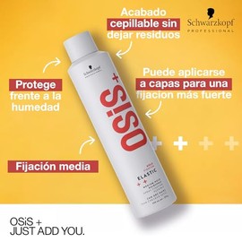 OSIS - Elastic Laca 300 ml, de Fijación Media, Moldeable, Puede Aplicarse a Capas, Acabado Cepillable, No Deja Residuos, Protege Frente a Humedad, Pro