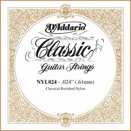 D'Addario .024 Rectified Nylon Single String for Classical Guitar