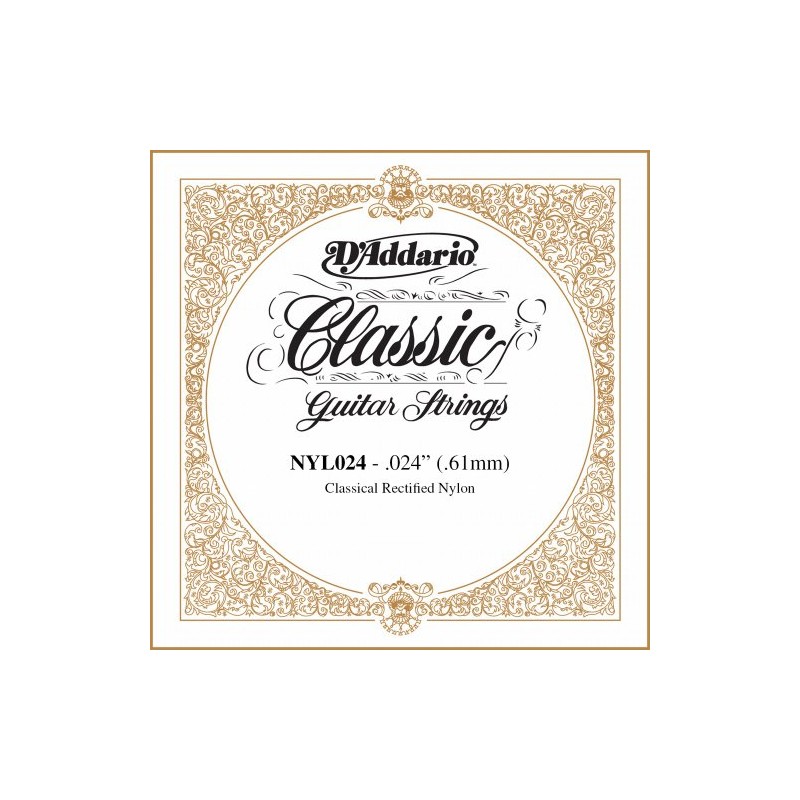 D'Addario .024 Rectified Nylon Single String for Classical Guitar