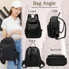 LASTOS Women's Backpack, Lightweight, Small, Waterproof, Outdoor, School, Casual, Black