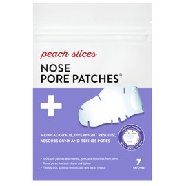 Peach Slices - Nose Pore Patches (7 ct) - Overnight Blackhead Remover - Pore Strips - Absorbs Gunk - Thin, Flexible & Painless - Hydrocolloid Patches - Vegan & Cruelty Free - Korean Skin Care & Beauty