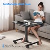 CROWNFURN Mobile Small Standing Rolling Desk Adjustable Height, Portable Laptop