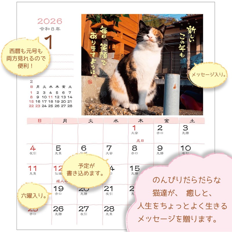 Active Corporation 2026 Calendar Desk-top Sunbathing Cat Chronicles 26ACL-539 2026
