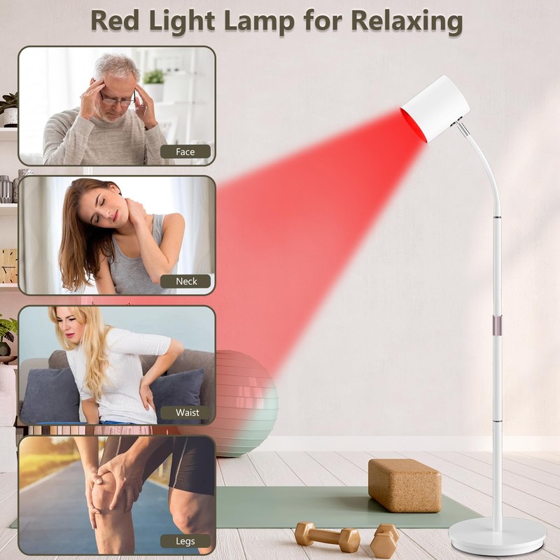 Red Light Lamp with Stand, Relhafethy Red Light COB Chip