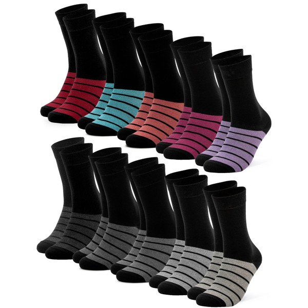 Occulto Women's Coloured Socks Pack of 10 (Model: Laura), mix