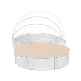 Outdoor Sunproof Waterproof Round Daybed Cover, Replacemen tPatio Furniture Round Sofa Sun Bed Cushion, Cover ONLY (Beige, 75in)