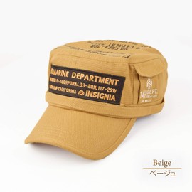 NEVEREND 4682-436L Large Size Canvas Work Cap with Patch, 12. beige