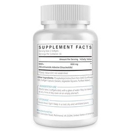 Maripolio Suplemento liposomal NAD+ de 1000 mg | Alta biodisponibilidad Entrega liposomal | Energía celular y apoyo de bienestar | Suplemento dietétic