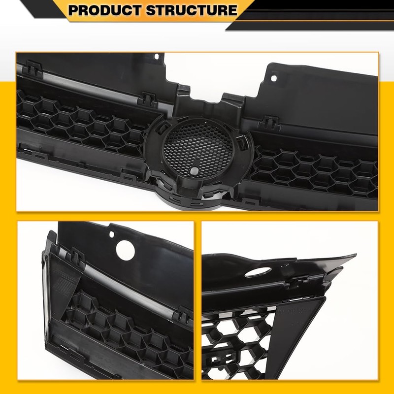 CNNELL Front Grille Trim Compatible with VW Jetta 2011-2014 Hex