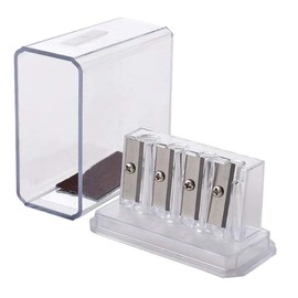 1Pcs Transparent 4 Holes Charcoal Pencil Sharpener,Long Point Carpenter Pencil Sharpener Plastic Artist Pencil Sharpeners for Sketching