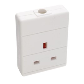 kenable 13A Mains Power UK Rewireable Single Gang 1 Way Extension Socket White