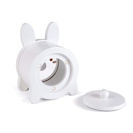 Janod - Wooden Bunny Money Box for Children - Transparent Side and Magnetic Flap - Nursery Decoration - From 3 Years, J04654