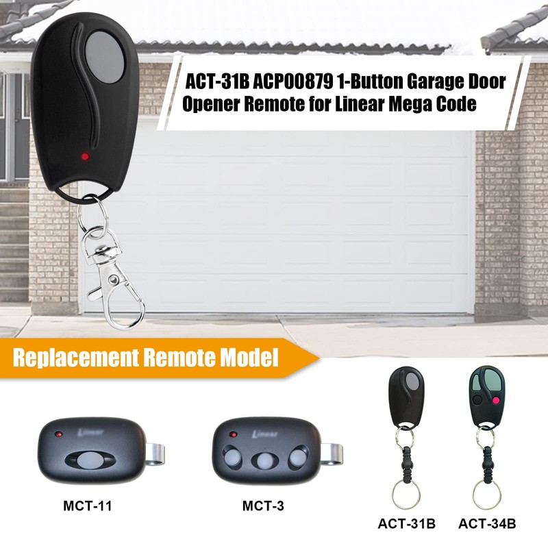 ACT-31B ACP00879 1-Channel Garage Door Opener Remote Control for 318MHZ