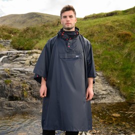 Mac in a Sac Unisex Fully Waterproof Breathable Taped Seam Packable Poncho, Navy, OS