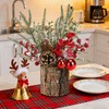 Mljsh Small Christmas Table Centerpiece with Pinecones & Red Berries,