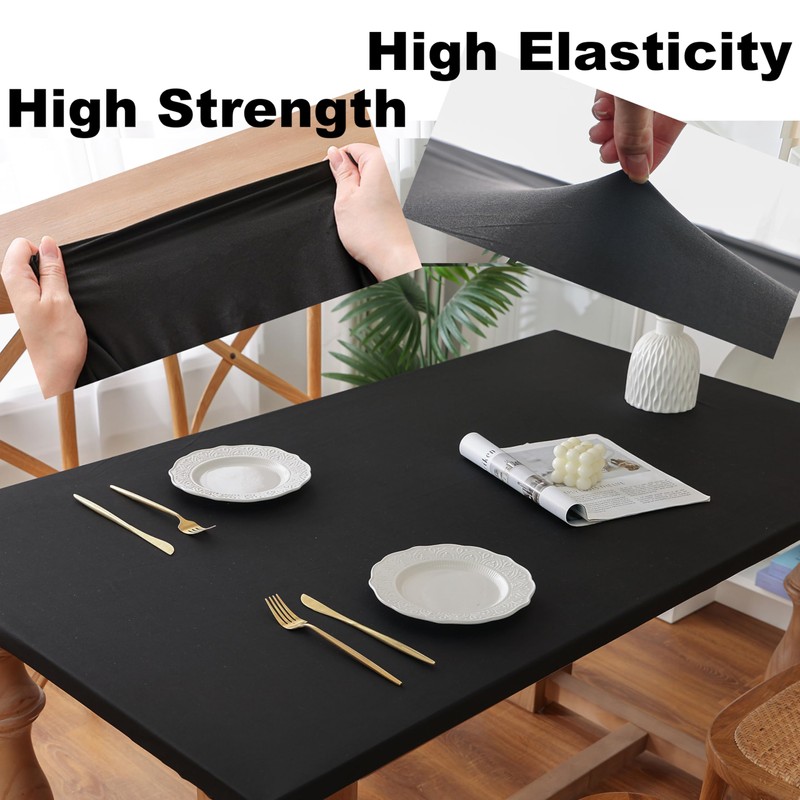 Limalred Fitted Spandex Rectangle Tablecloth, Soft Skin Friendly Non Pilling