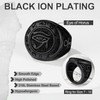 Black Wedjat Eyes Ring For Women Men, Stainless Steel Eye